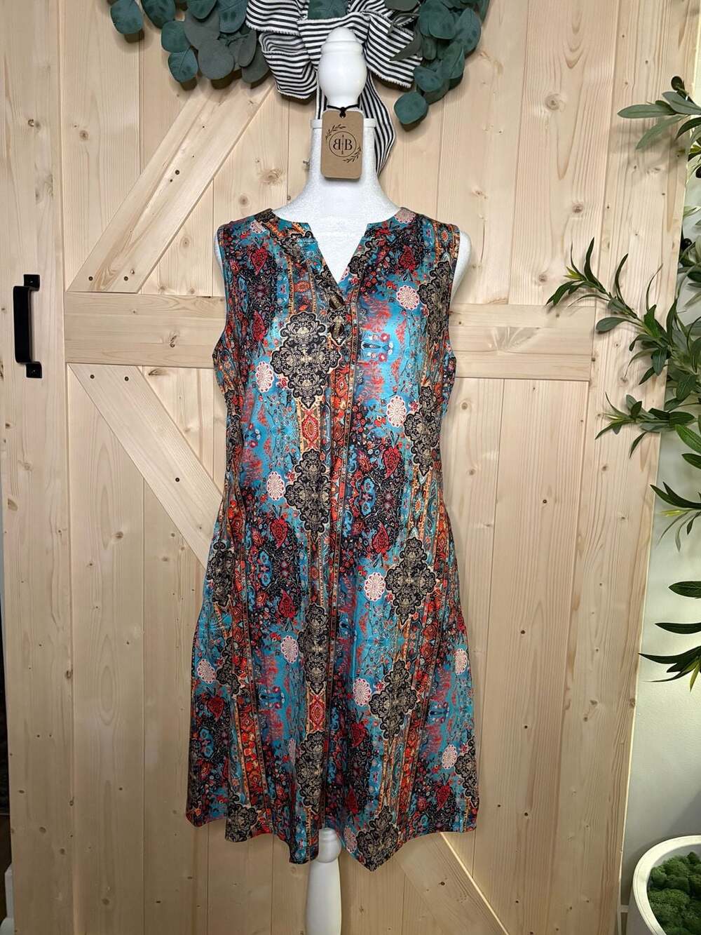 Medium XIEERDUO Dress for Women V Neck Button with Pockets